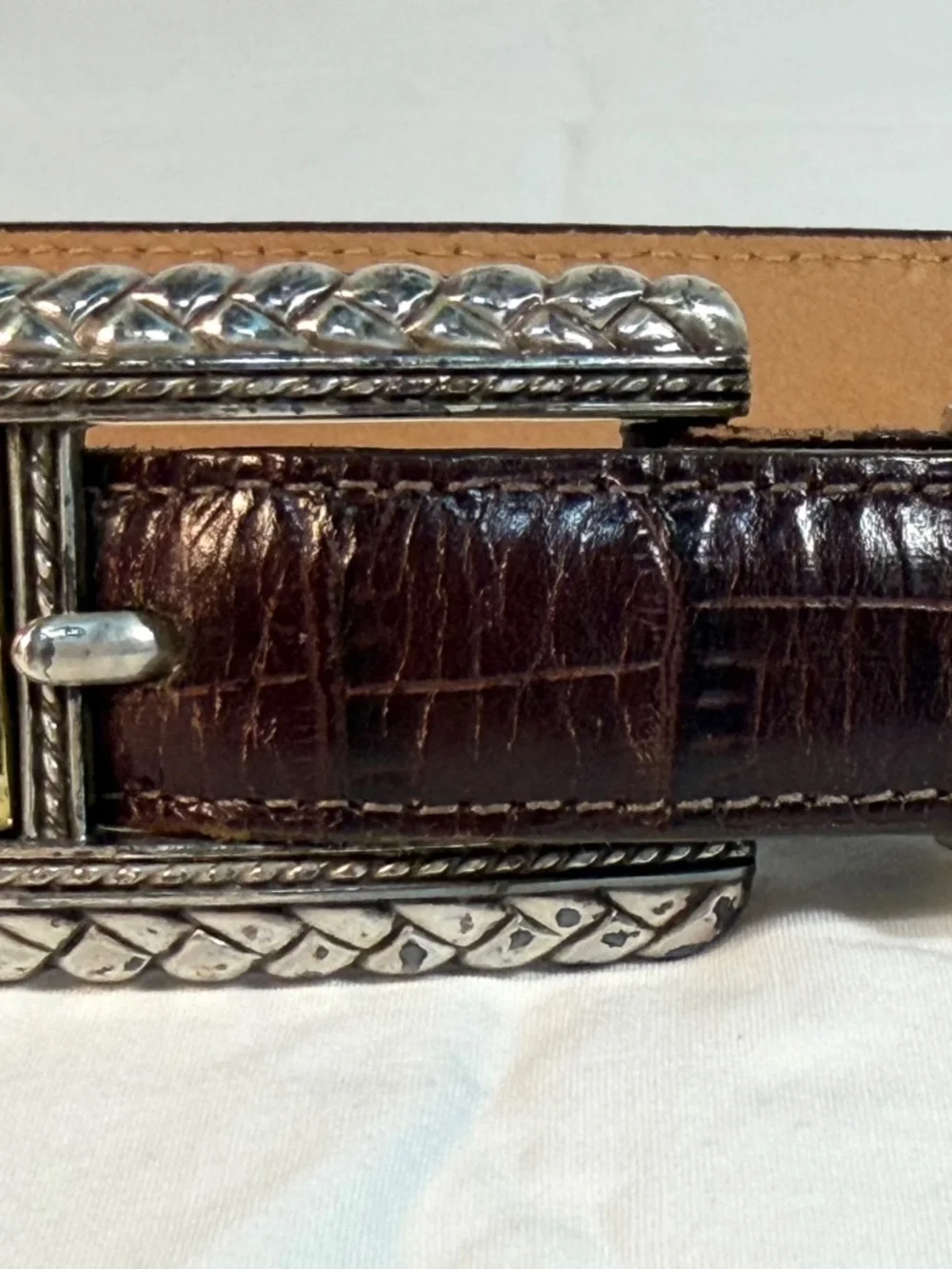 Womens Brighton Belt Brown Leather Sz M